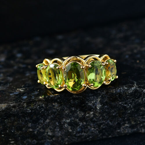 Peridot Ring Nickelfreies Messing (Größe 17.00) ca. 4,02 ct image number 1