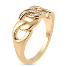 Weißer Diamant P Ring 925 Silber vergoldet  ca. 0,05 ct image number 4