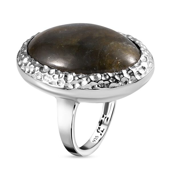 Labradorit-Ring, 925 Silber platiniert (Gr&ouml;&szlig;e 19.00) ca. 24.63 ct image number 5