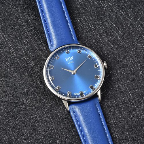Blaue Saphir-Uhr, wasserdicht, 0,25 ct. image number 1