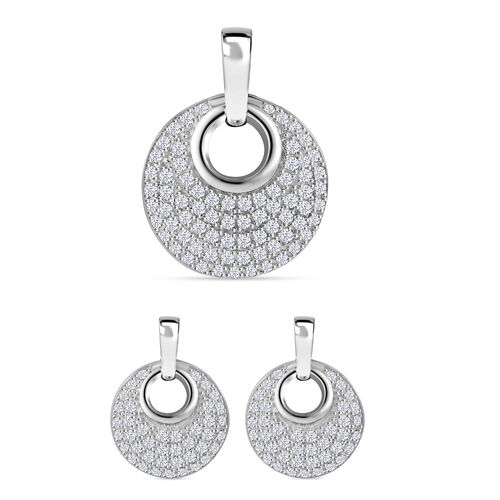 Weißer Zirkonia Schmuckset 925 Silber rhodiniert image number 0