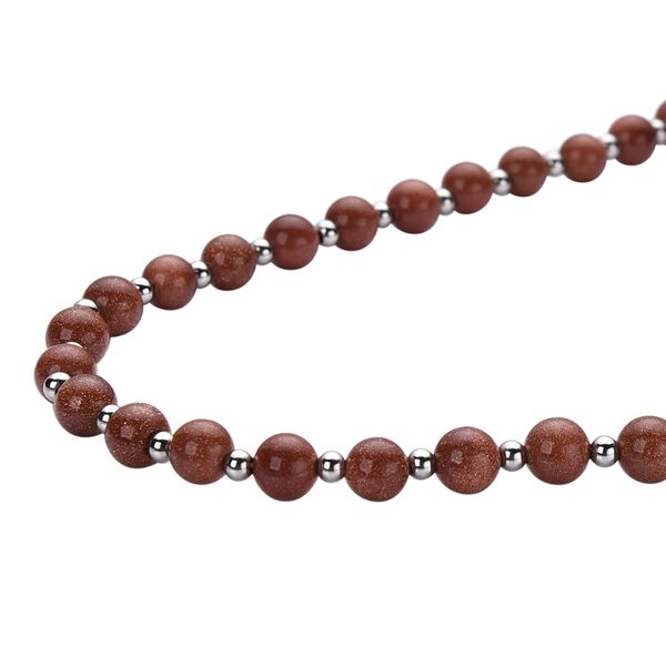 Goldene Sandstein Halskette, ca. 50 cm, Edelstahl ca. 162,50 ct image number 3