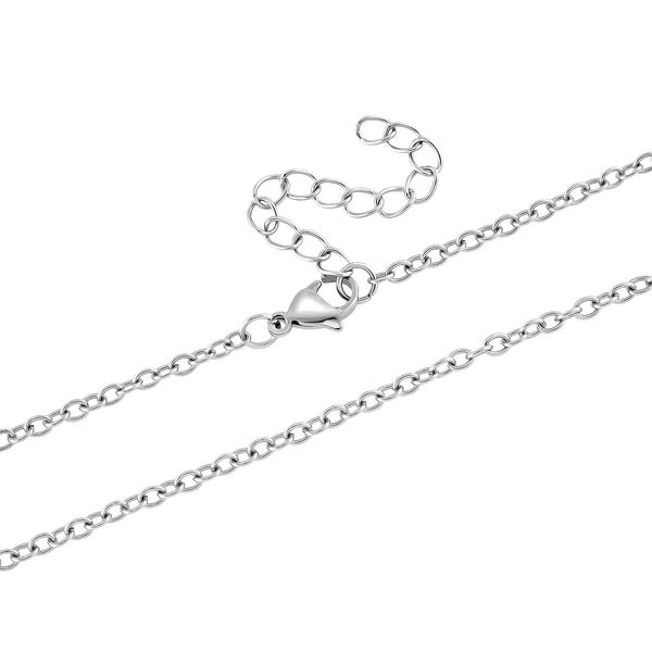 Simulierter schwarzer Resin Anhänger mit Kette, Reiner Edelstahl image number 5