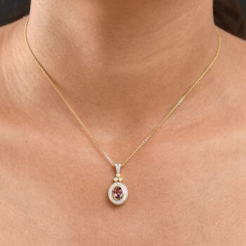 M&Uuml;NCHEN CLOSE OUT - D'Joy AA Cruzeiro Blush Turmalin, Moissanit Schmuckset ca. 50 cm 925 Silber 750 Gelbgold Vermeil ca. 0.94 ct