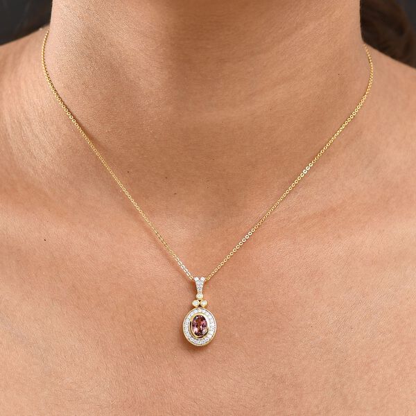 MÜNCHEN CLOSE OUT - D'Joy AA Cruzeiro Blush Turmalin, Moissanit Schmuckset ca. 50 cm 925 Silber 750 Gelbgold Vermeil ca. 1.22 ct image number 3