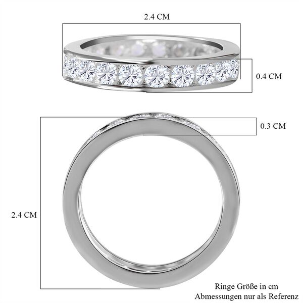 Lustro Stella - Wei&szlig;er Zirkonia Ring, 925 Silber platiniert (Gr&ouml;&szlig;e 16.00) ca. 3.96 ct image number 4