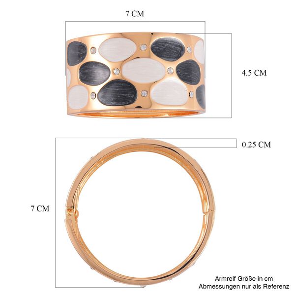 Emailliertes Pebble-Muster-Armreif, Weißer Kristall, ca. 18 cm image number 6