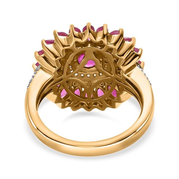 Afrikanischer Rubin (Fissure gefüllt) Ring, 925 Silber Gelbgold Vermeil, (Größe 17.00) ca. 3.44 ct image number 6