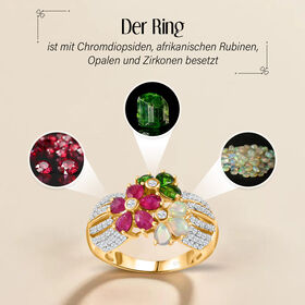 Multi-Edelstein Ring - 2,99 ct.