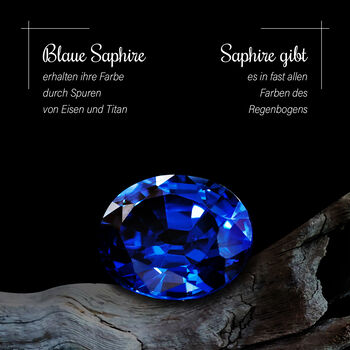 Blauer Saphir und Zirkon-Ring - 1,96 ct.
