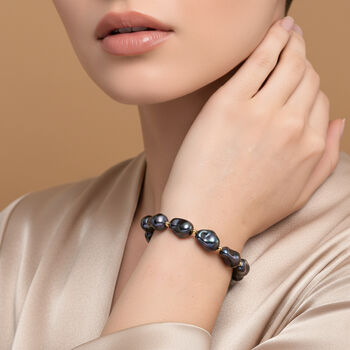 Flexibles, pfauenfarbenes Muschelkernperle Armband