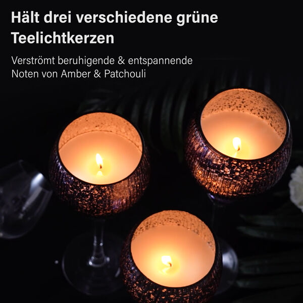 3-teiliges Kelchkerzenhalter Set in lila image number 4