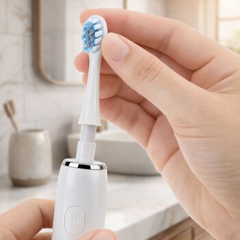 Set of 6pcs replacement head - white 5PCS Nylon Brush+1PC Silicone Brush   Size: Nylon Brush:8*2cm; Silicone Brush:9.5*2cm                                   Weight: 40g Material: ABS 