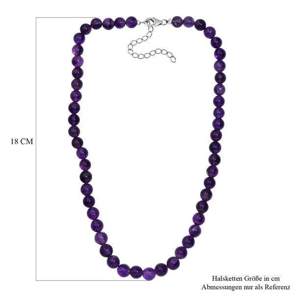 Afrikanischer Amethyst Halskette ca. 45 cm+ 5 cm Extender, Edelstahl ca. 220,00 ct. image number 5