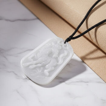 Flexible wei&szlig;e Jade Halskette - 100 ct.