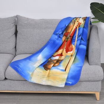 Winterzauber Fleece-Kuscheldecke, Weihnachtsmann-Geschenkbox, 130x170 cm