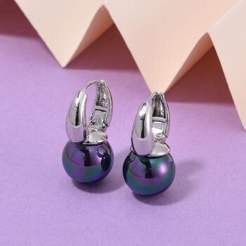 Pfaufarbene Muschelkernperle Ohrringe