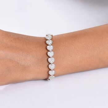 LUXURIANT SGL zertifiziertes SI-GH Labor Diamant 19cm Armband, 925 Silber 750 Gelbgold Vermeil - 4 ct.