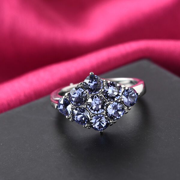 LUSTRO STELLA Österreichischer Tansanit Farbkristall Ring Edelstahl image number 2