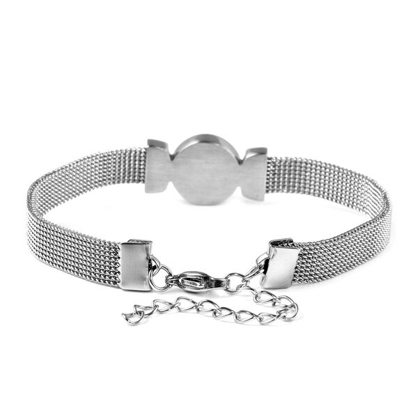 Lapislazuli und wei&szlig;es Kristall-Armband, ca. 19 cm, Edelstahl image number 3