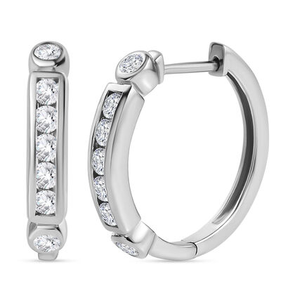 Moissanit Ohrringe, 925 Silber rhodiniert, ca. 0.84 ct