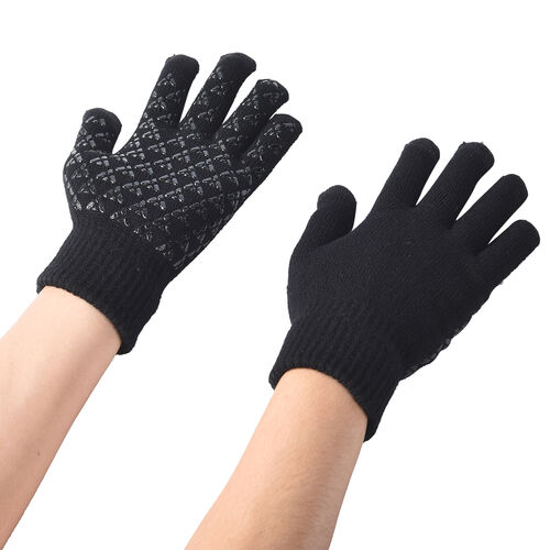 Unisex Dreieck Thermo Touchscreen Winterhandschuhe, Größe: XL, Schwarz image number 1