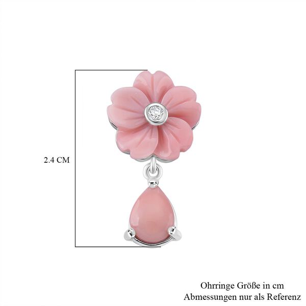 D'Joy Natürliche Rosa Königsmuschel Perle Ohrringe 925 Silber rhodiniert image number 6