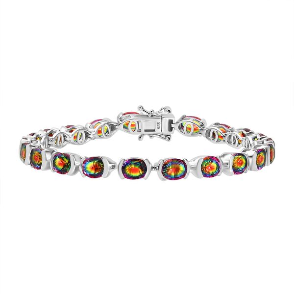 Nebel Quarz Armband ca. 19 cm 925 Silber rhodiniert ca. 20,57 ct.