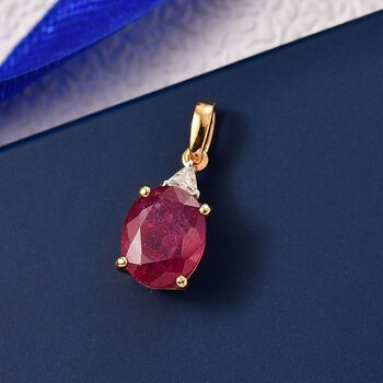 D'Joy afrikanischer Rubin und Moissanit Anh&auml;nger - 4,24 ct.
