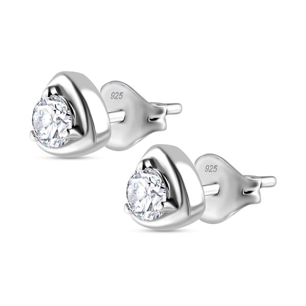 Moissanit Ohrringe 925 Silber platiniert ca. 0.44 ct image number 4