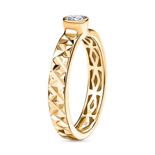 LUXURIANT SI-GH Labor Diamant Ring, 925 Silber 750 Gelbgold Vermeil - 0,25 ct. image number 5