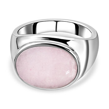2er-Set, Rosenquarz Solit&auml;r Ring und Anh&auml;nger mit Kette in Silber, 27,00 ct.