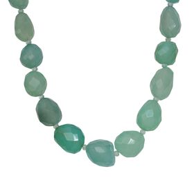 Chalzedon Halskette ca. 45 cm Messing ca. 484.00 ct