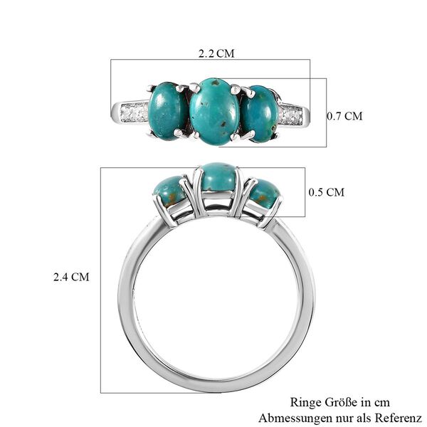 Sierra Nevada Türkis und Zirkon Ring - 1,91 ct. image number 7