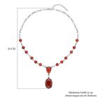 Rotes Achat Collier, ca. 45 cm, silberfarben ca. 70.00 ct image number 3