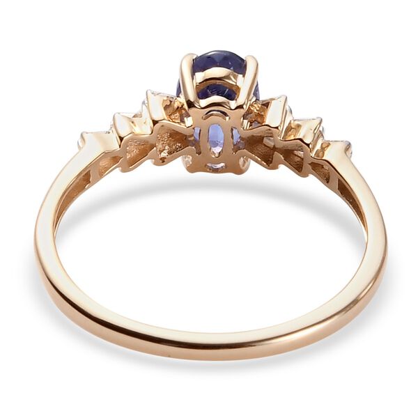 AA Tansanit und Diamant Ring 375 Gelbgold image number 5