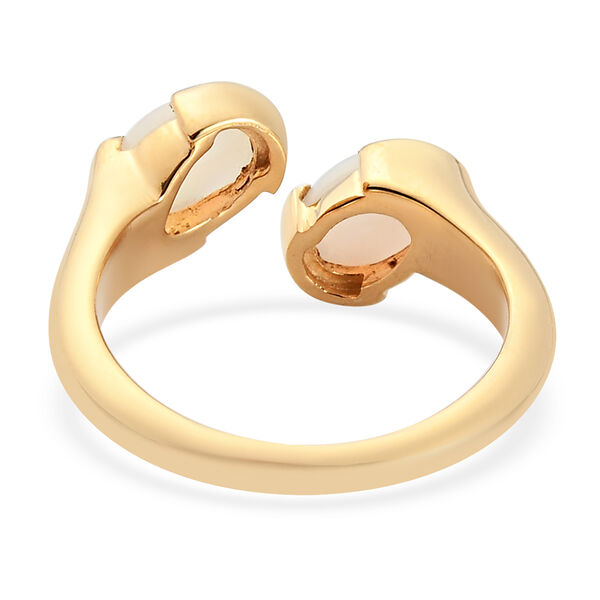 Nat&uuml;rlicher &Auml;thiopischer Opal Bypass Ring 925 Silber vergoldet  ca. 1,10 ct image number 6