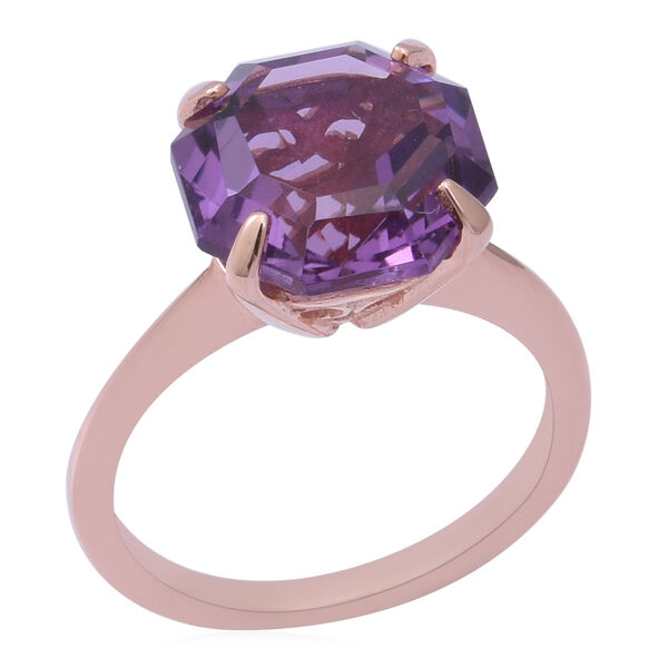 Lusaka Amethyst Solit&auml;r Ring 925 Silber Ros&eacute;gold-&Uuml;berzug image number 3