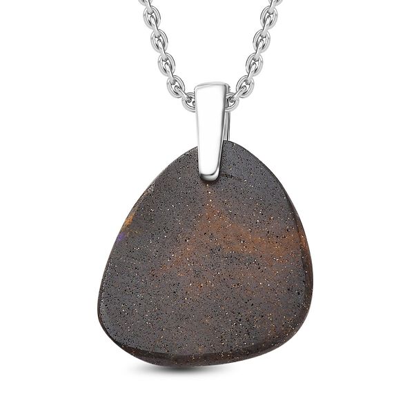 Australischer Boulder Opal Schmuckset 925 Silber und Edelstahl ca. 17,00 ct. image number 5