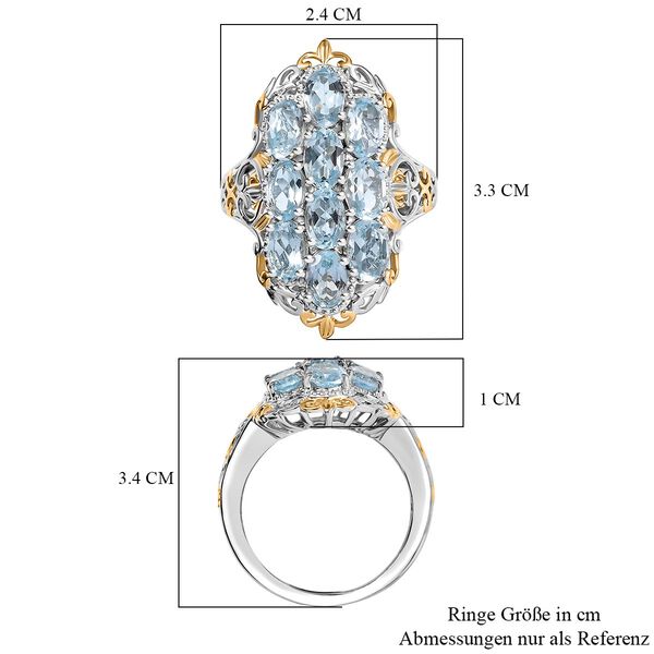 Himmelblauer Topas Ring Messing (Größe 17.00) ca. 5,63 ct image number 6