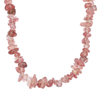 Erdbeer Quarz Halskette 76 cm ca. 321.00 ct