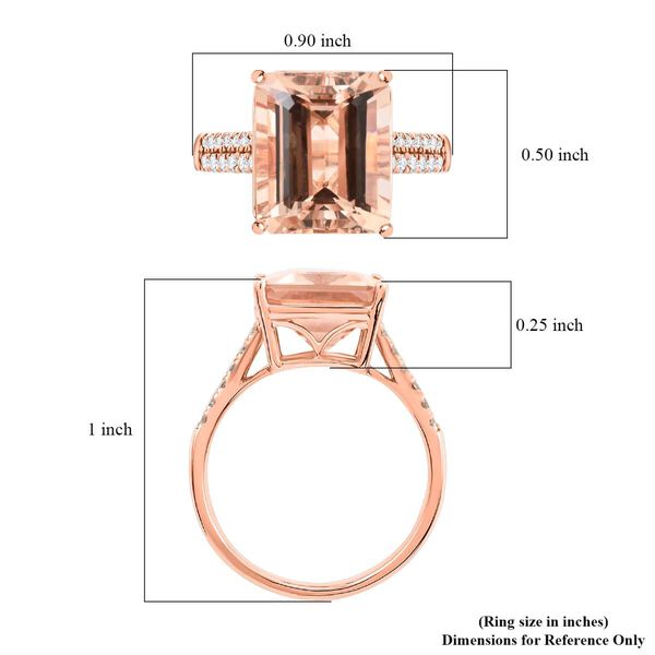 LUXORO zertifiziert und geprüft AAA Morganit und Diamant Ring in 585 Roségold - 6,15 ct. image number 6