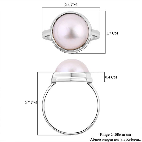 Royal Bali Kollektion- Weißer Mabe Perle Ring image number 5