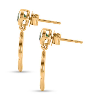 D'Joy AAA Kagem Sambischer Smaragd Ohrringe 925 Silber 750 Gelbgold vermeil ca. 0,93 ct.