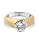 LUSTRO STELLA Hergestellt mit SWAROVSKI ZIRKONIA Solitär Ring 925 Silber Zweifarbige Beschichtung (Größe 19.00) ca. 3,35 ct