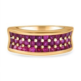 AA Afrikanischer Rubin (Fissure gefüllt) Ring, 925 Silber Gelbgold Vermeil (Größe 18.00), ca. 2.52 ct
