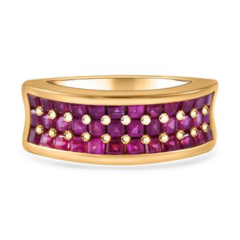 AA Afrikanischer Rubin (Fissure gef&uuml;llt) Ring, 925 Silber Gelbgold Vermeil (Gr&ouml;&szlig;e 18.00), ca. 2.52 ct