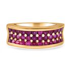 AA Afrikanischer Rubin (Fissure gefüllt) Ring, 925 Silber Gelbgold Vermeil (Größe 18.00), ca. 2.52 ct