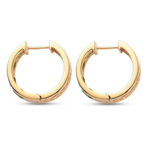 Nat&uuml;rliche Peridot-Creolen, 925 Silber vergoldet ca. 4,20 ct image number 4