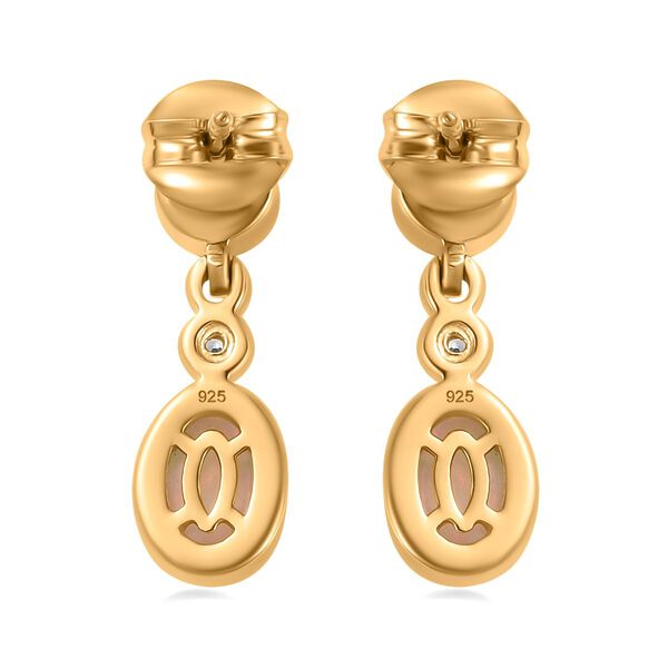 AA Natürlicher, äthiopischer Welo Opal Ohrringe 925 Silber 750 Gelbgold Vermeil ca. 1,41 ct. image number 5